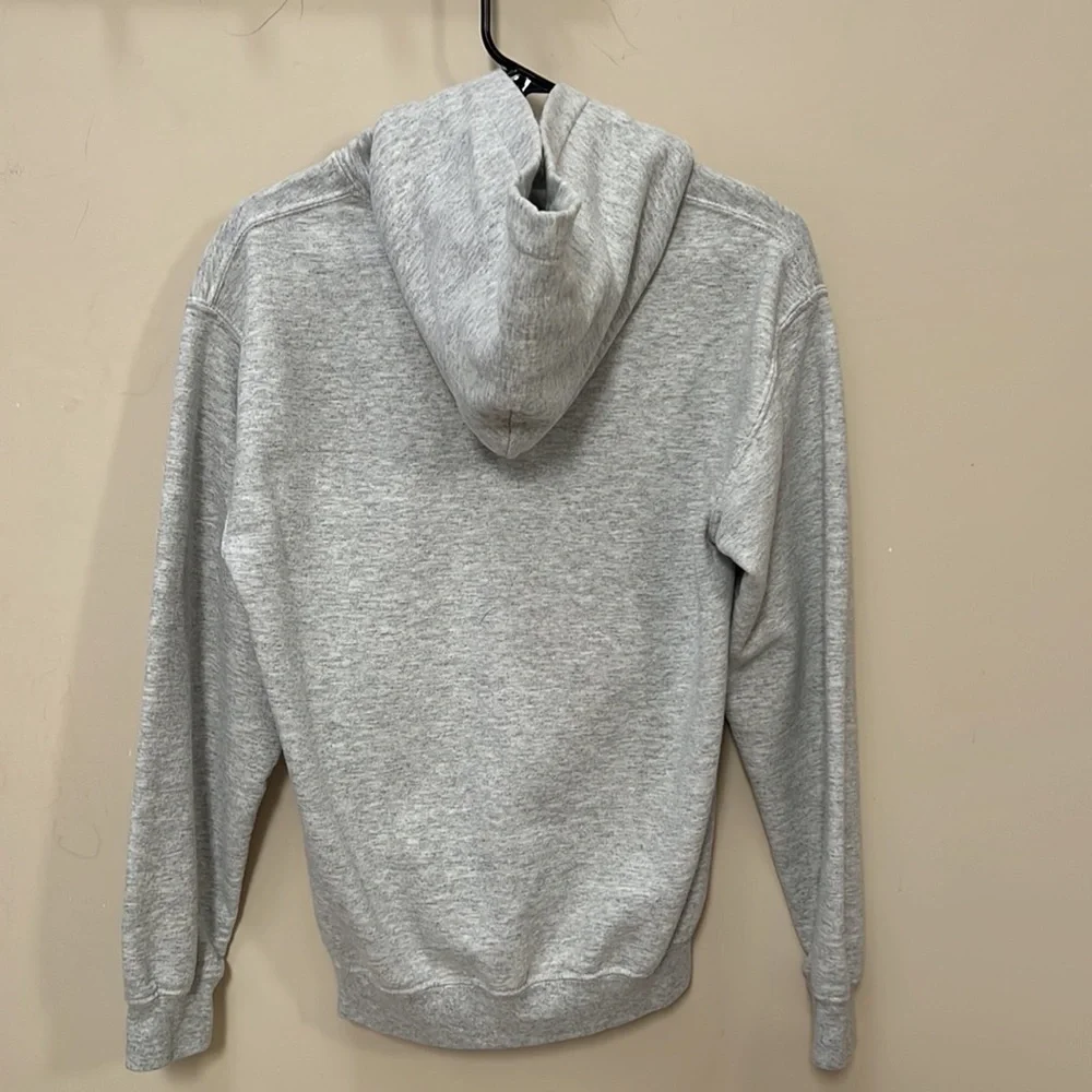 Holiday Winter Christmas gray snowman hoodie Size S